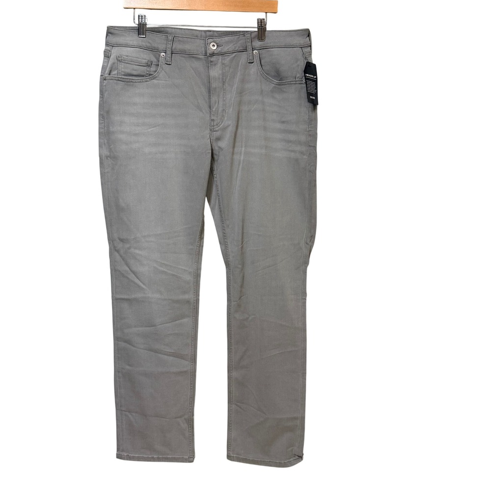 True Classic Mens Gray Chino Pants 36x32 Stretch 5-Pocket Slim Straight New